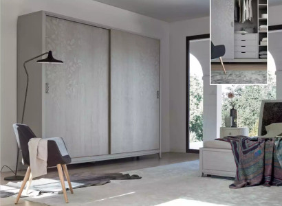 Bedroom Wardrobe Material Wood Wardrobe gray Modern new